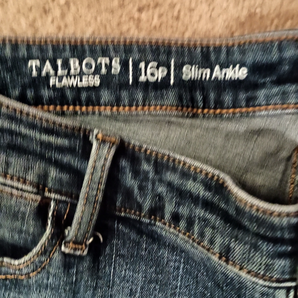 Talbots Studded Flawless Slim Ankle Jeans Size 16P Classic Denim Style Y2K - Picture 4 of 14